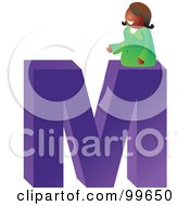 Poster, Art Print Of Woman With A Large Letter M