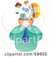 Poster, Art Print Of Businessman With A Lifestyle Brain