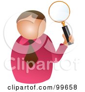 Poster, Art Print Of Businessman Holding Up A Magnifying Glass