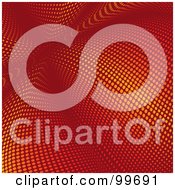 Royalty Free RF Clipart Illustration Of An Abstract Red And Orange Halftone Tunnel Background