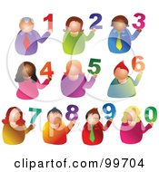 Poster, Art Print Of Digital Collage Of People Holding Up Numbers