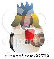 Poster, Art Print Of Party Woman Wearing A Crown And Drinking Juice