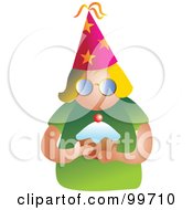 Poster, Art Print Of Party Woman Holding A Cupcake