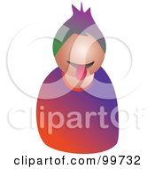 Royalty Free RF Clipart Illustration Of A Boy Sticking His Tongue Out Avatar by Prawny