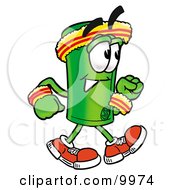 Poster, Art Print Of Rolled Money Mascot Cartoon Character Speed Walking Or Jogging
