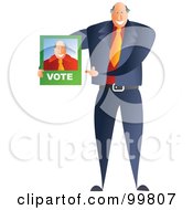 Poster, Art Print Of Male Politician Holding A Voting Brochure