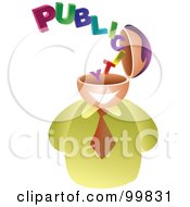 Poster, Art Print Of Businessman With A Publicity Brain