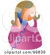 Royalty Free RF Clipart Illustration Of A Businesswoman Talking On A Landline Telephone