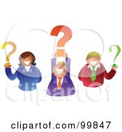 Poster, Art Print Of Business Team Holding Question Marks