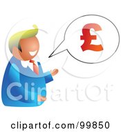 Royalty Free RF Clipart Illustration Of A Business Man Discussing Euro Money by Prawny
