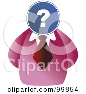 Royalty Free RF Clipart Illustration Of A Businessman With A Question Sign Face by Prawny