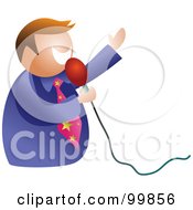 Poster, Art Print Of Businessman Using A Microphone