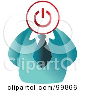 Royalty Free RF Clipart Illustration Of A Businessman With A Power Sign Face