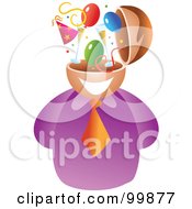 Poster, Art Print Of Businessman With A Party Brain
