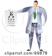 Male Optometrist Holding An Eye Chart