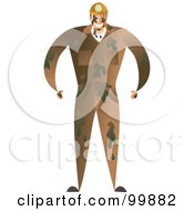 Royalty Free RF Clipart Illustration Of A Messy Miner In Dirty Coveralls