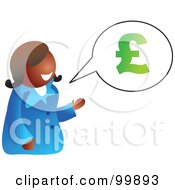 Royalty Free RF Clipart Illustration Of A Business Woman Discussing Pounds