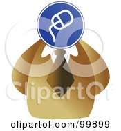 Royalty Free RF Clipart Illustration Of A Businessman With A Computer Mouse Sign Face