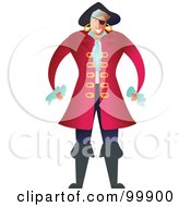 Poster, Art Print Of Male Pirate In A Red Coat