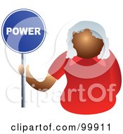 Poster, Art Print Of Businesswoman Holding A Power Sign