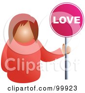 Poster, Art Print Of Businesswoman Holding A Love Sign