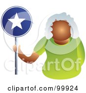 Poster, Art Print Of Businesswoman Holding A Star Sign