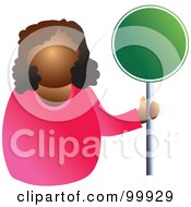 Royalty Free RF Clipart Illustration Of A Businesswoman Holding A Green Sign