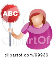 Royalty Free RF Clipart Illustration Of A Businesswoman Holding An ABC Sign