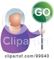 Royalty Free RF Clipart Illustration Of A Businesswoman Holding A Go Sign