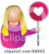 Poster, Art Print Of Businesswoman Holding A Heart Sign