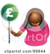 Poster, Art Print Of Businesswoman Holding A Pound Sign
