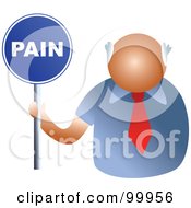 Royalty Free RF Clipart Illustration Of A Businessman Holding A Pain Sign by Prawny
