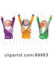 Royalty Free RF Clipart Illustration Of A Female Business Team Celebrating