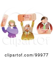 Poster, Art Print Of Business Team Holding Tickets