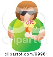 Poster, Art Print Of Woman Wearing Shades And Eating An Ice Cream Cone