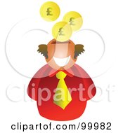 Businessman With A Slot Head And Pound Coins