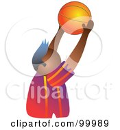 Poster, Art Print Of Man Holding Up A Basketball