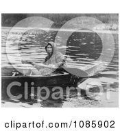 Tlingit Woman In A Boat Hoonah Alaska Free Historical Stock Photography