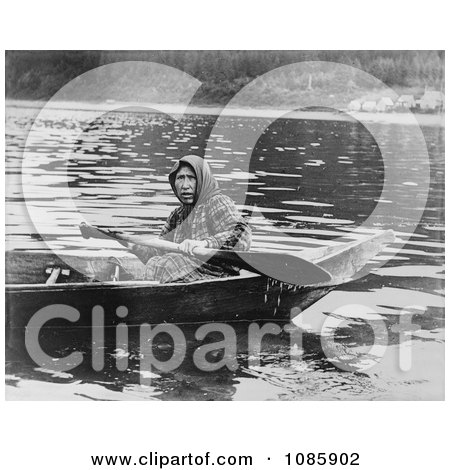 Tlingit Woman in a Boat, Hoonah, Alaska - Free Historical Stock Photography by JVPD