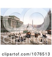 Trams And Horse Drawn Carriages On Lime Street At St GeorgeS Hall In Liverpool England Royalty Free Stock Photography
