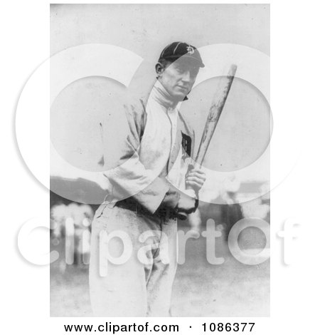 Tyrus Raymond Cobb Holding a Baseball Bat - Free Historical Baseball Stock Photography by JVPD