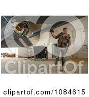 US Air Force Pilot Capt Bart Wilbanks Performing A Preflight Inspection On An F 16 Fighting Falcon Aircraft On Balad Air Base Iraq Free Stock Photography by JVPD