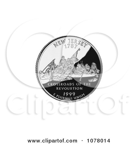 Washington Crossing the Delaware on the New Jersey State Quarter - Royalty Free Stock Photography by JVPD
