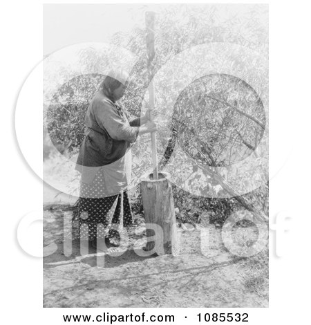 Wichita Indian Using a Mortar and Pestle - Free Historical Stock Photography by JVPD
